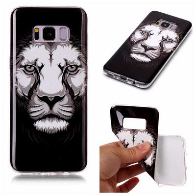 Color Painting Ultra Thin Soft TPU Back Cover Case for Samsung Galaxy S8 / G9500 - Lion