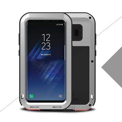 Love Mei Detachable 360 Degree Protecting Aluminium Frame + TPU Back Cover + HD Tempered Glass Screen Protector Powerful for Samsung Galaxy S8 / G9500 - Sliver