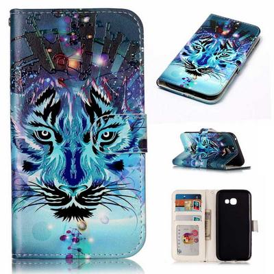 Wallet Style PU Leather + Soft TPU Card Holder with Stand and Magnetic Buckle Case for Samsung Galaxy A5 (2017) - Tiger