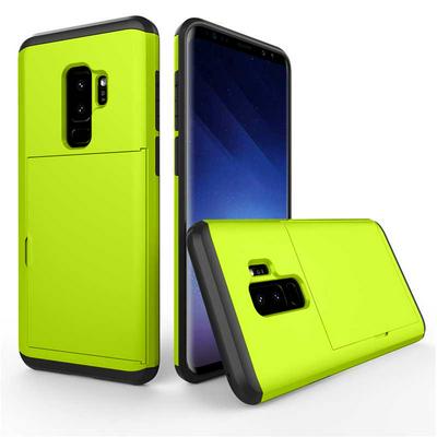 Smooth Surface 2 in 1 Detachable with Card Holder Hard PC + Soft TPU Hybrid Back Cover Case for Samsung Galaxy S9 - Green