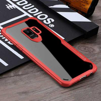 Anti-Drop Shockproof Transparent PC + Soft TPU Back Cover Case for Samsung Galaxy S9 - Red
