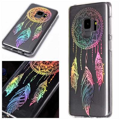 Colorful Laser Ultra Slim Anti-Slip Transparent Soft TPU Back Cover Protective Case for Samsung Galaxy S9 - Wind Chime