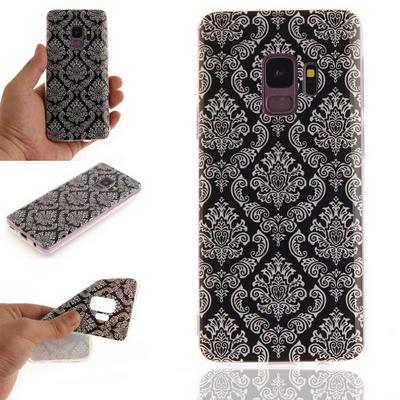 Color Painted Anti-Scratch Anti-Drop Soft TPU + IMD Craft Back Cover Protective Case for Samsung Galaxy S9 - White Patterns