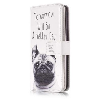 Colored Painting PU Leather + TPU Back Cover Case with Card Holder Wallet and Stand for Samsung Galaxy S9 - Dog