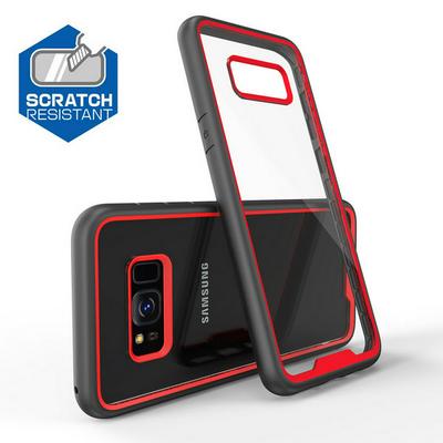 Scratch Resistance High Transparent Acrylic PC + TPU Back Cover Case for Samsung Galaxy S8 / G9500 - Red