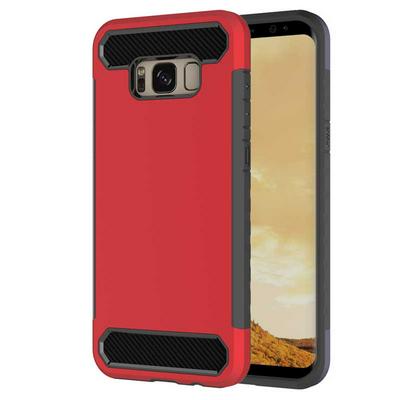 Carbon Fibre Detachable 2 in 1 PC + TPU Back Cover Case for Samsung Galaxy S8 / G9500 - Red
