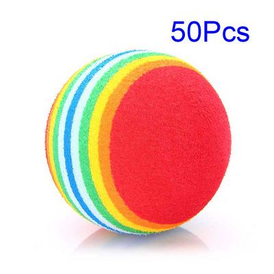 Golf Rainbow Foam Sponge Practice Ball 50 PCS Per Bag - Red