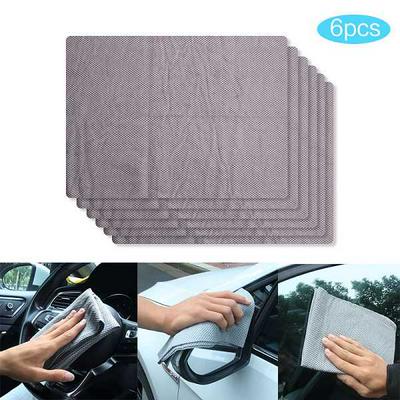 6Pcs Strong Water and Dirt Absorption One-sided Embossed Synthetic Deerskin Towel PVA Car Glass Phone Rubbed Wash Towel 43 * 32CM