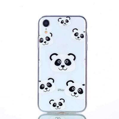 Colored Painting Transparent Soft TPU Back Cover Case for iPhone XR 6.1 - Panda