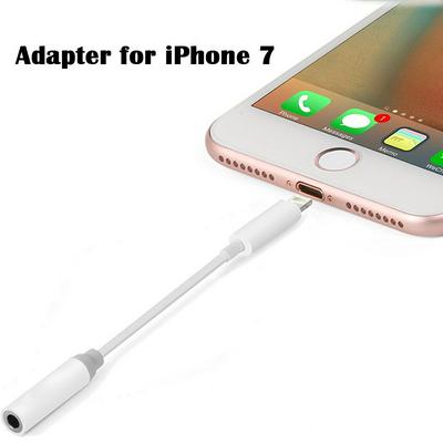 3.5mm Earphone Female Audio AUX Cable 10CM 8pin Jack Adapter Convertor for iPhone 7 7 Plus / IOS Devices - White