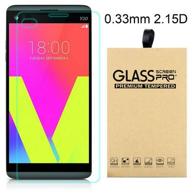 2.15D 0.33mm 9H Arc Edge Explosion-Proof Transparent Tempered Glass Screen Protector for LG V20