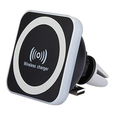 1606WC 5V Car Air Vent Adsorption Mobile Phone Wireless Charging Holder With Stylish Pull Cable Function for Qi Enabled Devices - Black