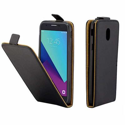 Vertical Flip Sewing Edged PU Leather + Soft TPU with Magnetic Buckle and Card Holder Protective Business Case for Samsung Galaxy J7 2017 Europe