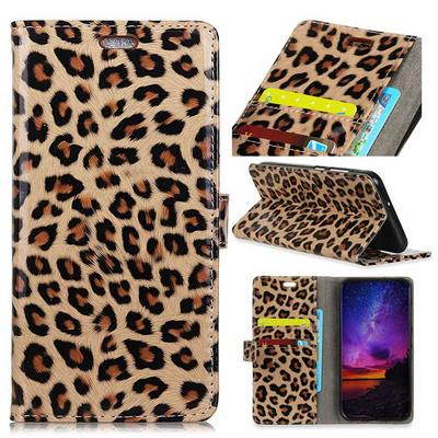 Colored Painting Wallet Style Magnetic Flip Stand TPU+ PU Leather Case for Asus Zenfone Max (M1) ZB555KL - Leopard