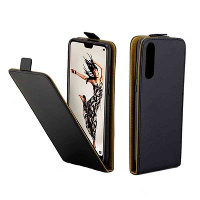 Up and Down Vertical Flip Anti-Scratch PU Leather + Soft TPU with Card Slot and Magnetic Buckle Protective Case for Huawei P20 Pro - Black