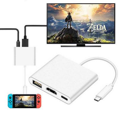 Nintendo Switch Hub HDMI Adapter 4K FUTSYM Type-C USB C to HDMI Hub for Nintendo Switch Dock Portable Converter Cable to TV Travel Docking Station 