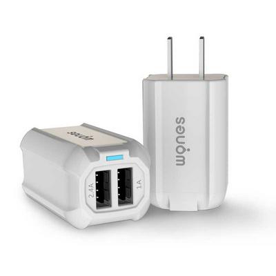 Wones Dual 2 USB Port US Plug Max 3.4A 18W Quick Fast Charging Wall Charger Adapter for iPad iPhone Android Smart Phone 