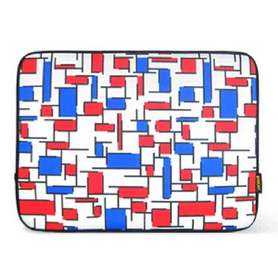 Enkay Hat-Prince ENK-2003 Double-Color Lattice Pattern Thermal Printing Soft Sleeve Case Zipper Bag for MacBook Air 9.7 Inch / iPad 1 / 2 / 3 / 4 - Red + Blue