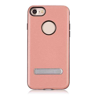 XO Rui Shi Series Hard PC + Soft TPU + PU Leather with Kickstand Back Cover Case for iPhone 7 - Rose Gold