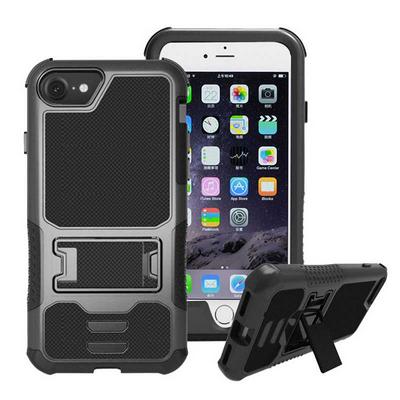 Detachable 3 in 1 with Stand Hybrid Hard PC + TPU Back Cover Case for iPhone 7 - Black 