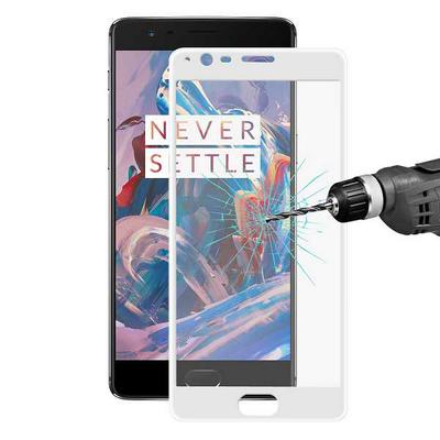 ENKAY Hat-Prince 9H Hardness 0.2mm Carbon Fiber 3D Soft Rounded Edge Full Screen Tempered Glass for OnePlus 3 / 3T