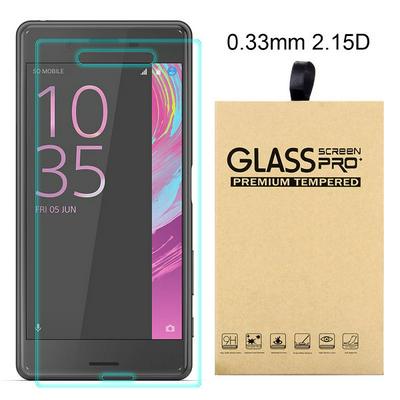 2.15D 0.33mm 9H Arc Edge Explosion-Proof Transparent Tempered Glass Screen Protector for Sony Xperia X Performance