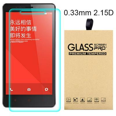 2.15D 0.33mm 9H Arc Edge Explosion-Proof Transparent Tempered Glass Screen Protector for Redmi Note 2