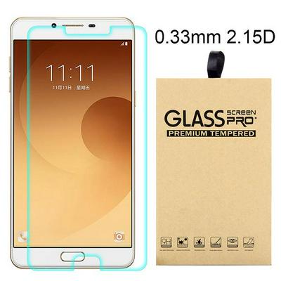 2.15D 0.33mm 9H Arc Edge Explosion-Proof Transparent Tempered Glass Screen Protector for Samsung Galaxy C9 Pro