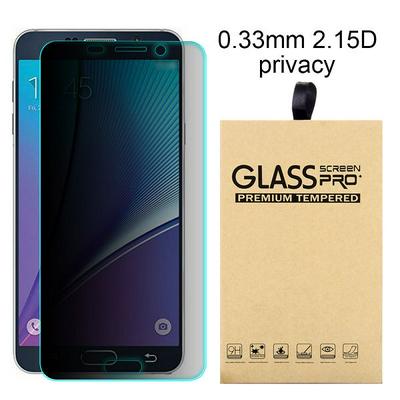 Anti-peeping Privacy 0.33mm 2.15D ARC Tempered Glass Screen Protector for Samsung Galaxy Note 5 N9200