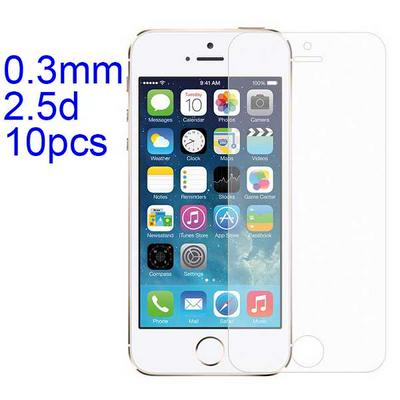 10Pcs 0.3mm 2.5D AGC Material Tempered Glass with Toyo Glue Electroplating Fingerprint Coating Screen Protector for iPhone SE / 5 / 5S