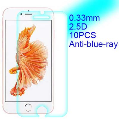 10Pcs 0.33mm 2.5D Anti Blue-ray Lobo Material Tempered Glass with Korean Glue Screen Protector for iPhone 7 Plus