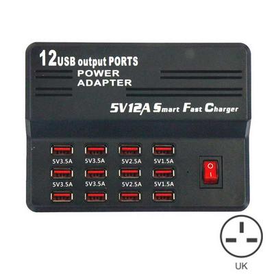 Universal UK Plug 12 Ports USB 50W AC Smart Fast Wall Charger Power Adapter for All phones & tablets & Cameras & Other Digital Products