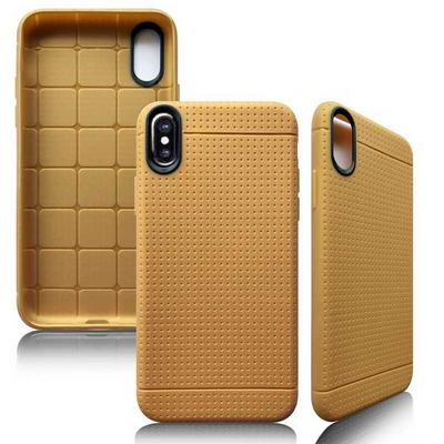 High Quality Honeycomb Pattern Dust-proof TPU Back Cover Case for iPhone X - Khaki