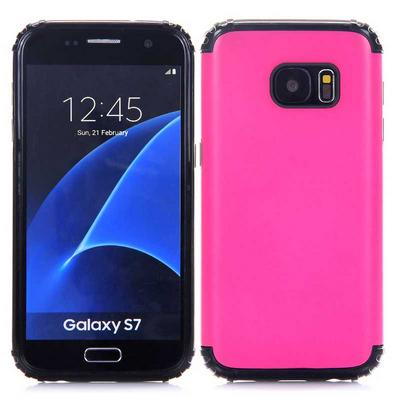 2 in 1 Detachable Hard PC + Silicone Back Cover Case for Samsung Galaxy S7 / G9300 - Rose Red