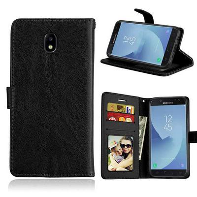 Skin Pattern Side Flip PU Leather + Soft TPU Card Holder with Picture Frame Wallet Style Stand and Magnetic Buckle Case for Samsung Galaxy J5 (2017) Europe - Black