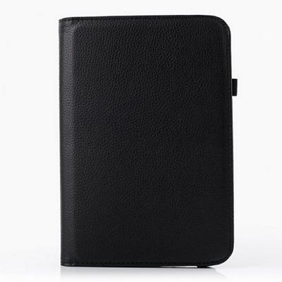 360 Degree Rotating Lichee Pattern Stand Flip PU Leather Case with Elastic Band Universal for 8 Inch Tablet for ASUS Zenpad S(Z580CA) Samsung Galaxy Tab S2 T715C - Black