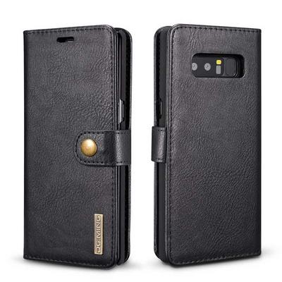 Two Fold Side Flip Wallet Style PU Leather + Soft TPU Card Slot with Stand and Magnetic Buckle Cover Case for Samsung Galaxy Note 8 - Black