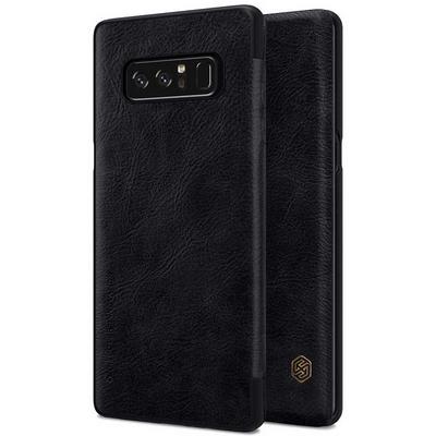Nillkin Qin Series Solid Color Ultrathin with Card Holder Slot PU Leather + Hard PC Case for Samsung Galaxy Note 8 - Black