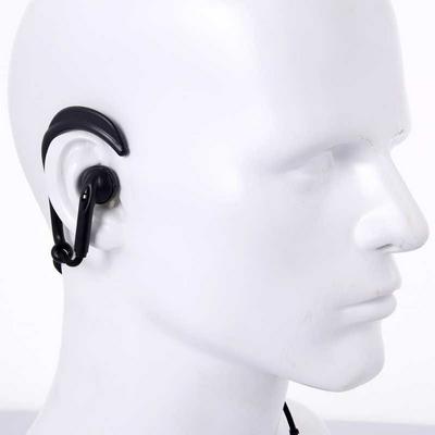 2 Pin K Head Thick Line Braided with PTT MIC Ear Hook Intercom Earphone For PUXING KENWOODS 