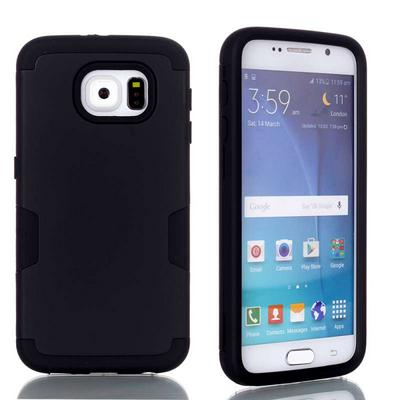 Detachable 3 in 1 Hybrid Hard PC + TPU Back Cover Case for Samsung G9200 Galaxy S6 - Black  