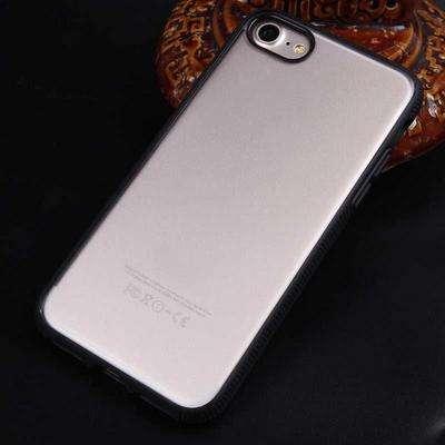 Transparent 3 in 1 Soft TPU + PC Frame Back Cover Case for iPhone 7 - Black