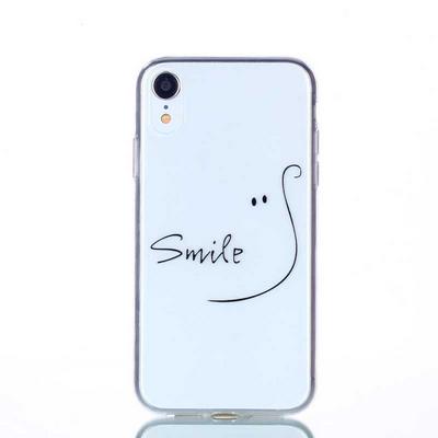 Colored Painting Transparent Soft TPU Back Cover Case for iPhone XR 6.1 - Smiling