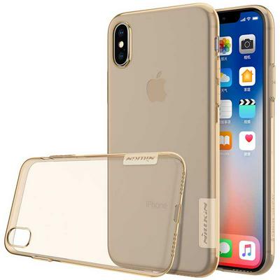 Nillkin Original Color Transparent TPU Back Cover Phone Case for iPhone X / XS - gold