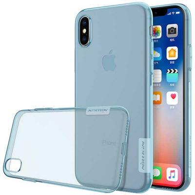 Nillkin Original Color Transparent TPU Back Cover Phone Case for iPhone X / XS - Blue
