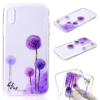 Painted Ultra Slim Transparent Anti-Scratch Soft TPU Back Cover Protective Case for iPhone XR 6.1 - Dandelions
