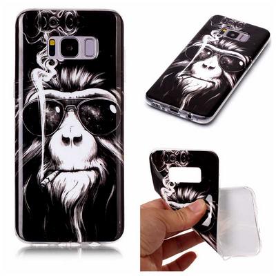 Color Painting Ultra Thin Soft TPU Back Cover Case for Samsung Galaxy S8 / G9500 - Orangutan