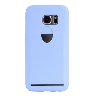 Solid Color Anti-Scratch with Card Slot Soft TPU Back Cover Protective Case for Samsung Galaxy S7 / G9300 - Baby Blue