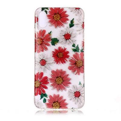 Colored Painting Transparent Soft TPU Back Cover Case for iPhone XR 6.1 - Chrysanthemum