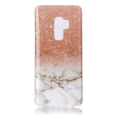Color Painting Marble Pattern Soft TPU Back Cover Case for Samsung Galaxy S9 Plus - Brown White