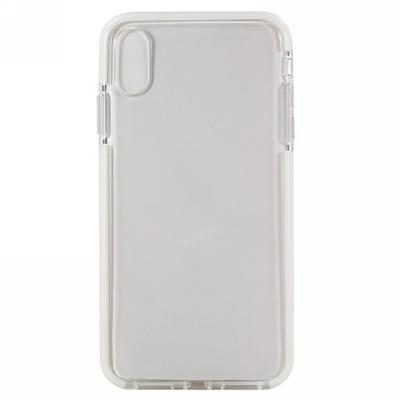 Double Color Anti-Scratch Shockprood Soft TPU Back Cover Protective Case for iPhone Xs Max 6.5 - Transparent + White